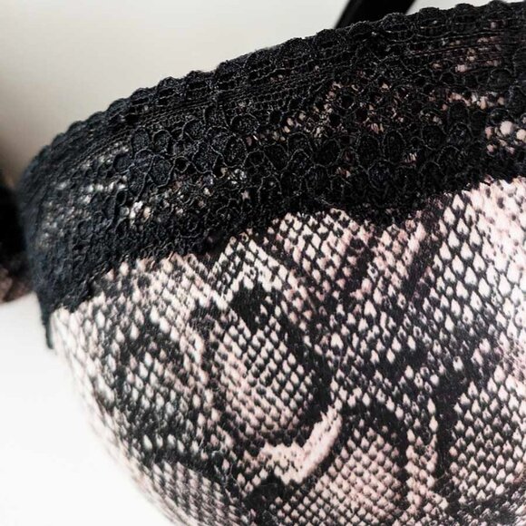 "5/$35" Glossy Satin Push-Up Bra with Snakeskin Print - Picture 5 of 9